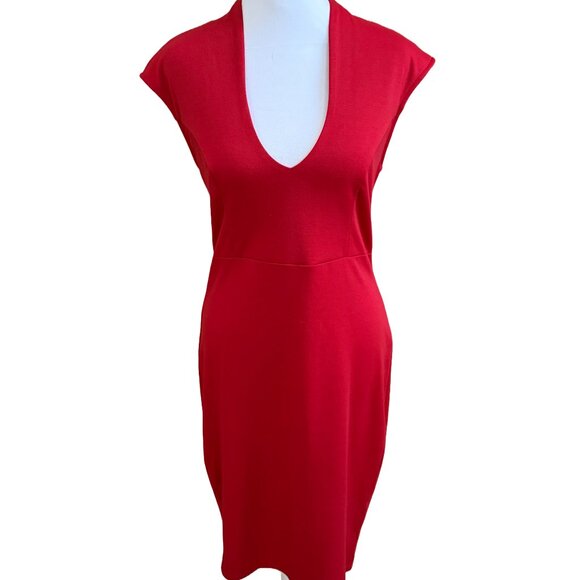 D.N.A. Couture Women's Fit and Flare Red Dress - Picture 1 of 5